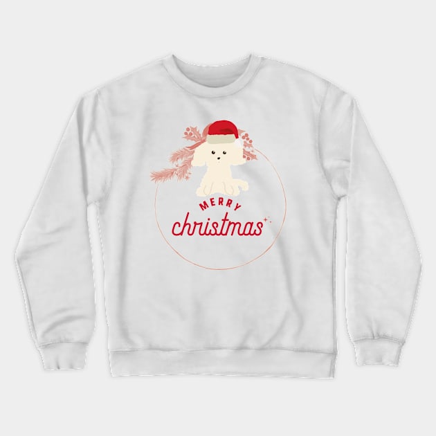 Merry Christmas Puppy Crewneck Sweatshirt by PatternbyNOK